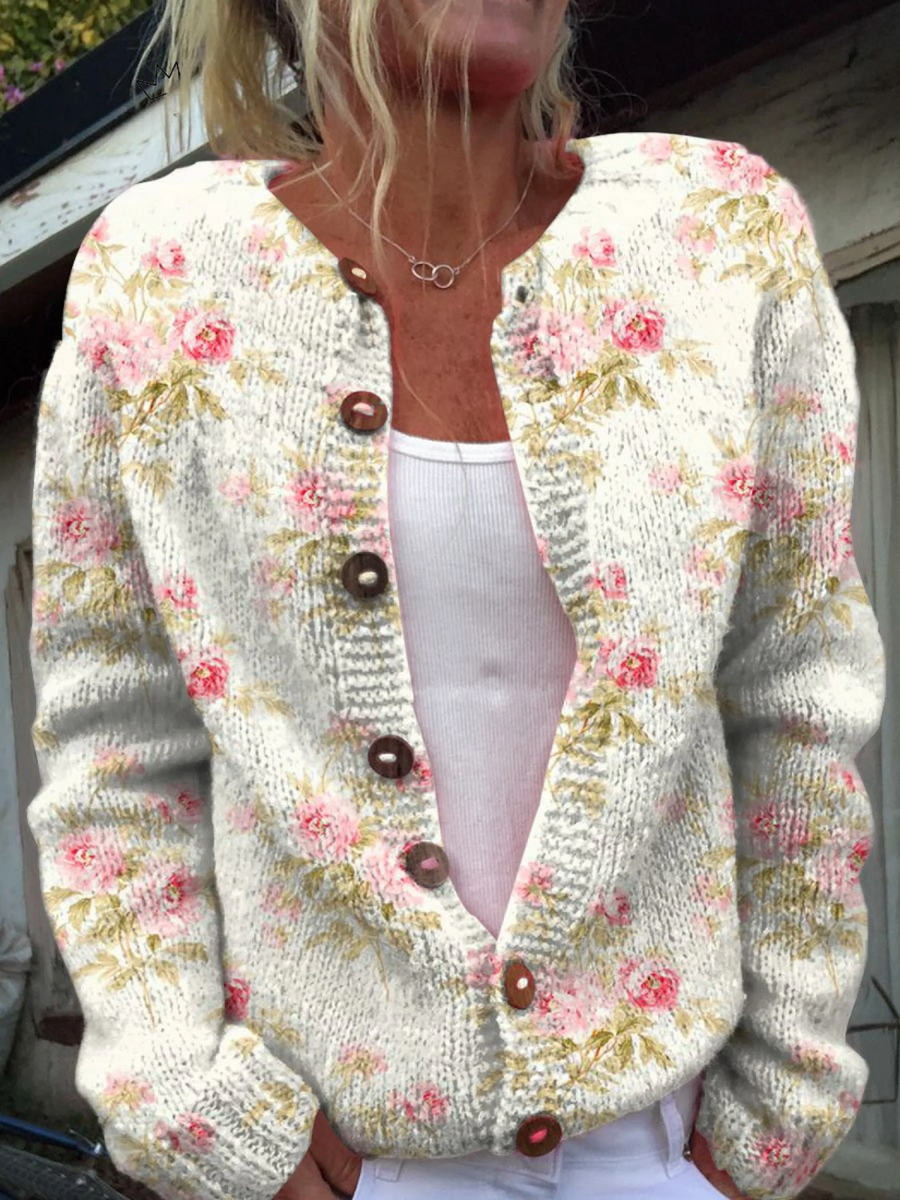 Kerensa | Romantic Floral Knit Cardigan