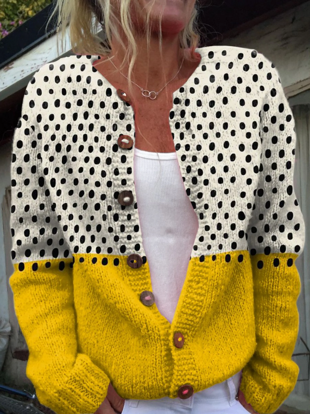 Junella | Colorblock Knit Cardigan