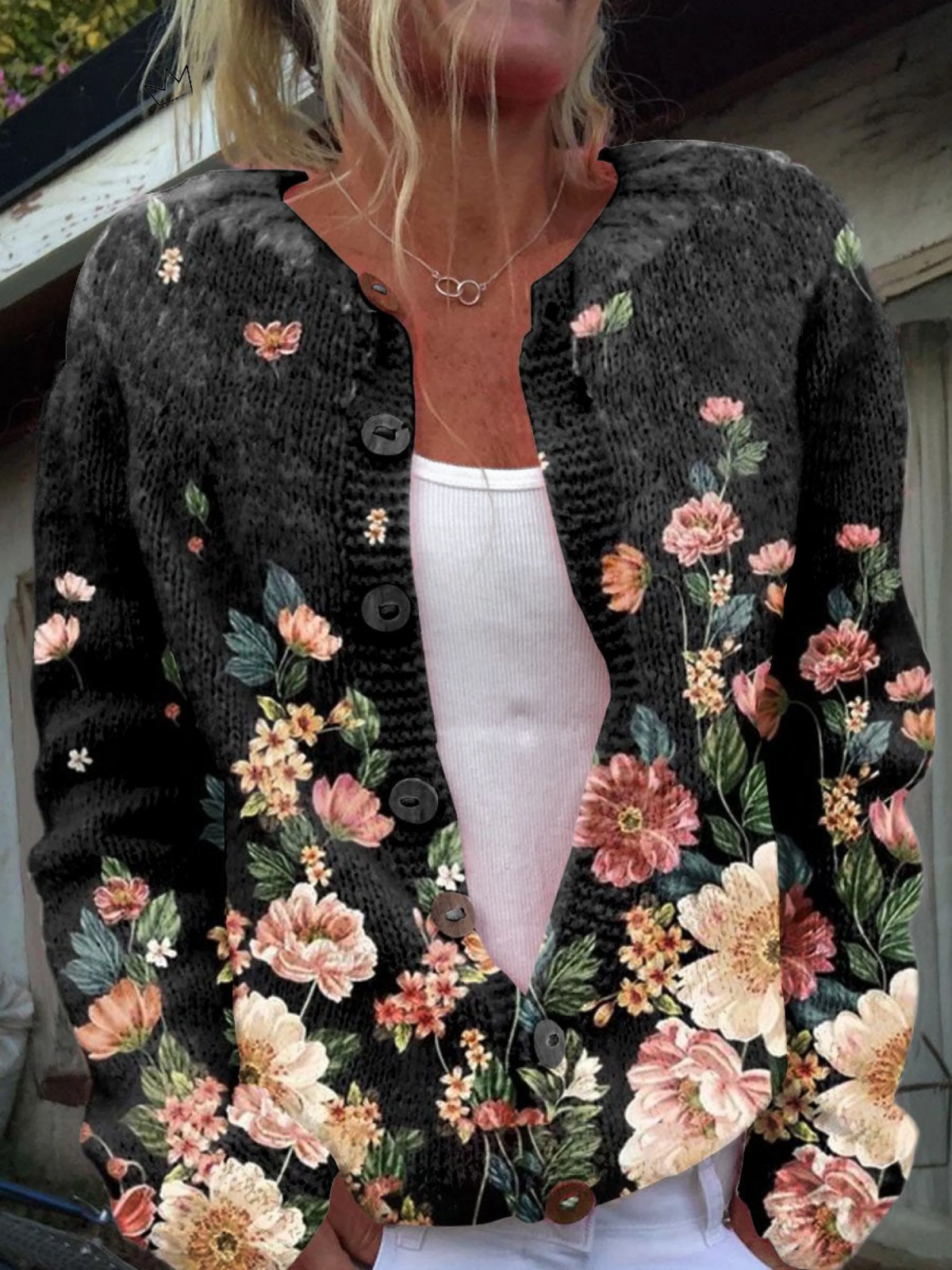 Kivara | Botanical Floral Knit Cardigan