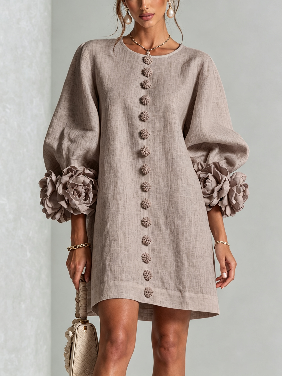 Henrietta Floral Button-Down Mini Dress